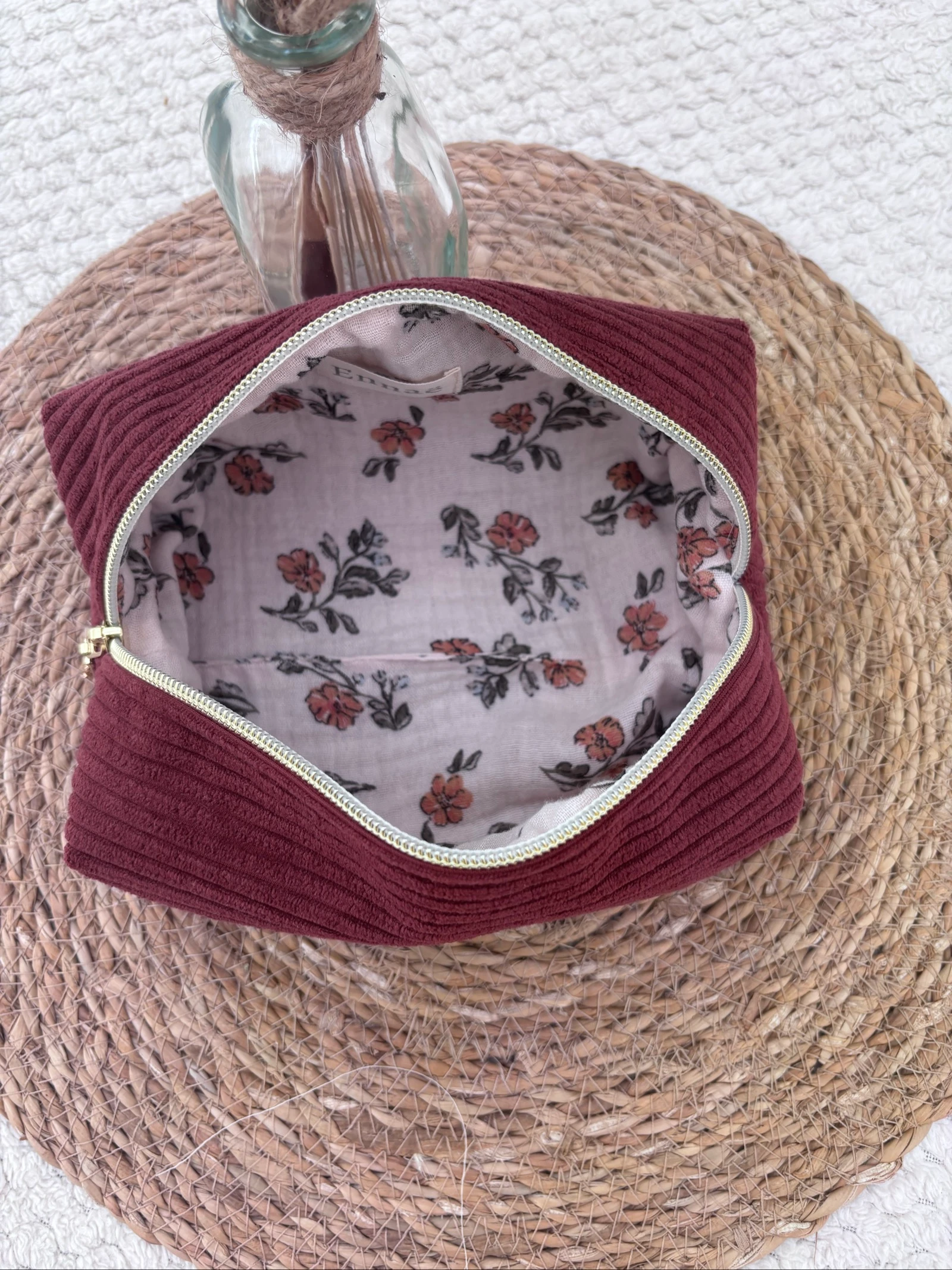 Kit de maquiagem de veludo canelado Bordeaux – photo 4